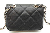 Chanel Black Caviar Quilted Leather Mini Chain Belt Bag Eb1125oexzde