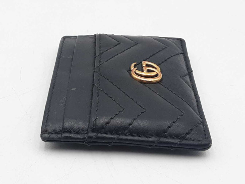 Gucci Marmont Black Leather Card Case Sd0925lzxsa