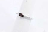 Smoky Quartz & Lab Grown Diamond Ring 925 Sterling Silver 1.3g Size 7 Eb1124wwsa