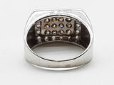 0.32 Cttw White Brown Diamonds 10k White Gold 5.3g Ring Size 6 Do0326oirde