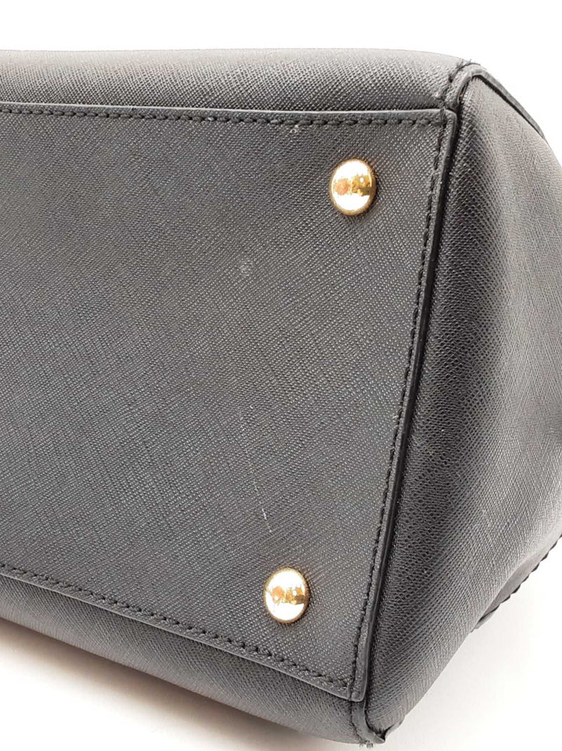 Michael Kors Jet Set Travel Dome Satchel In Black Saffiano Leather Fw0525wxdu
