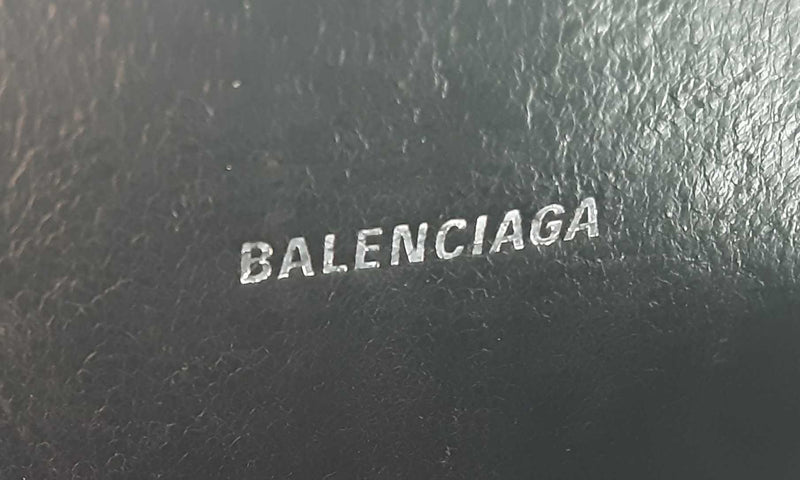 Balenciaga Logo Black Leather Cash & Phone Crossbody Bag Eb0223wxzsa