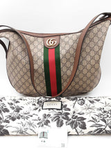 Gucci Gg Supreme Canvas Ophidia Web Hobo Shoulder Bag Eb1024ixzdu