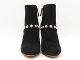 Kate Spade Stunner Faux Pearl Booties In Black Suede Size Us 9.5b Fw0725ixdu