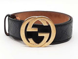 Gucci Guccissima Gg Black Belt / Buckle Size 32 Aa0826crsa