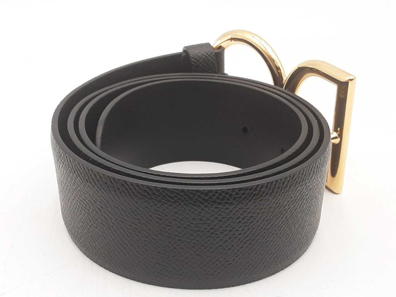 Dolce & Gabbana Black Leather D&g Logo Belt Size 36/90 Sd0725crsa