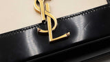 Yves Saint Laurent Small Kate Chain Bag In Alabaster & Black Leather Fw0926ezxdu