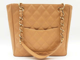 Chanel Tan Quilted Caviar Leather Shopping Tote Shoulder Bag Do0626crxde