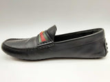 Gucci 648039 Aryton Web Stripe Black Leather Loafers Size G 11 Mens Do1124lexde