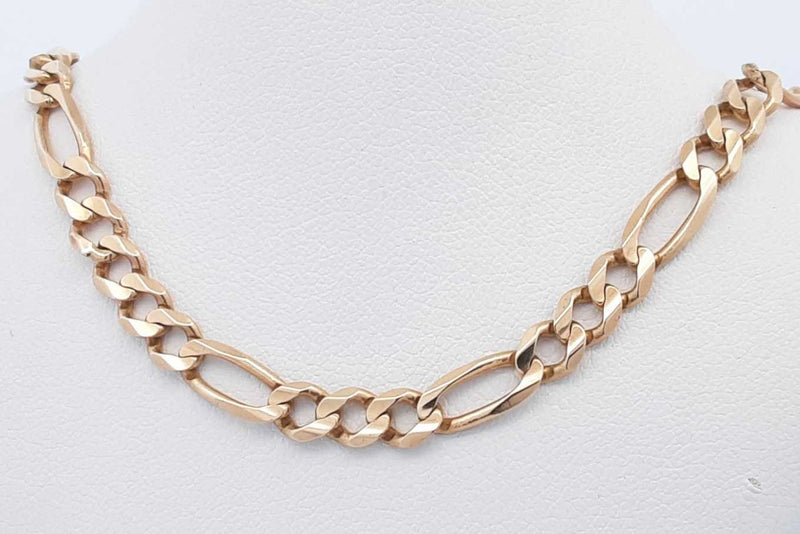 14k Yellow Gold Figaro Chain Necklace 19.7 Grams 25.75 Inch Eb1024irxsa