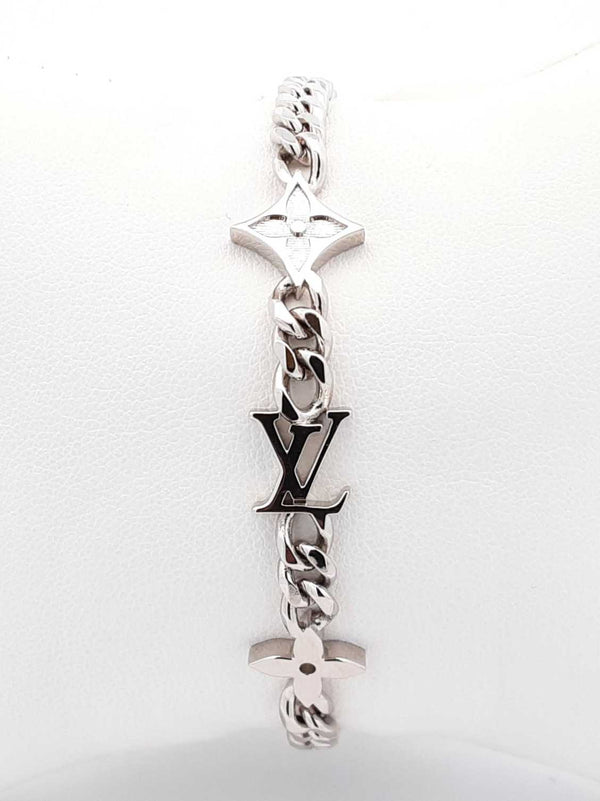 Louis Vuitton Monogram Row Silver-tone Bracelet 7 Inch Fw0925lordu