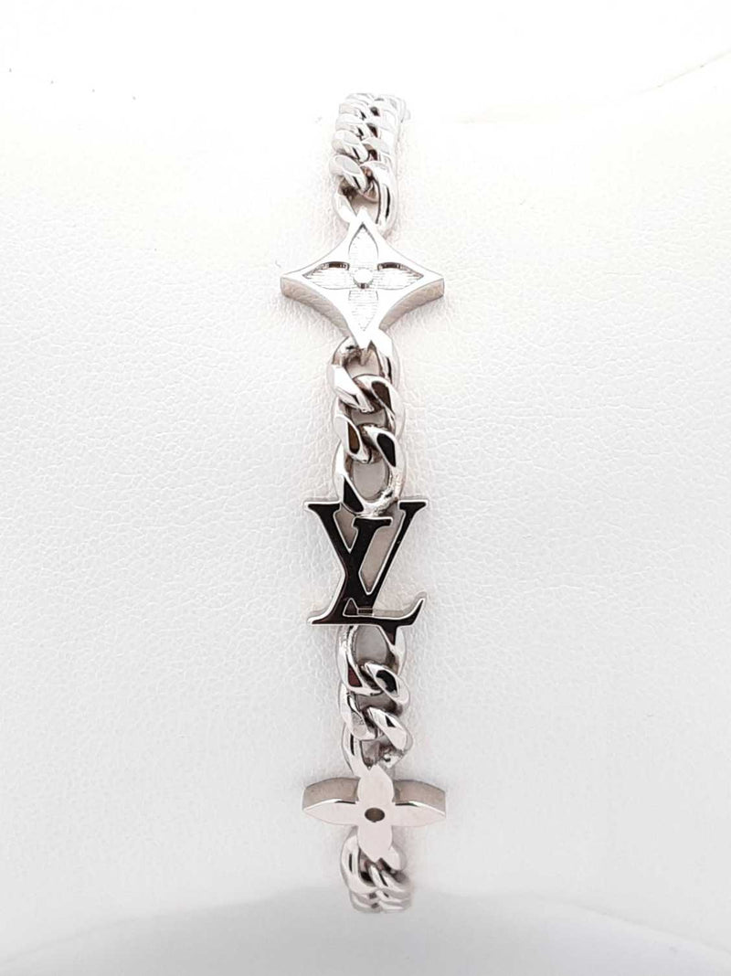 Louis Vuitton Monogram Row Silver-tone Bracelet 7 Inch Fw0925lordu