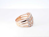 1.14 Cttw Diamond & 14k Rose Gold Multi Halo Ring 7.7 Grams Size 10 Fw0726erxdu