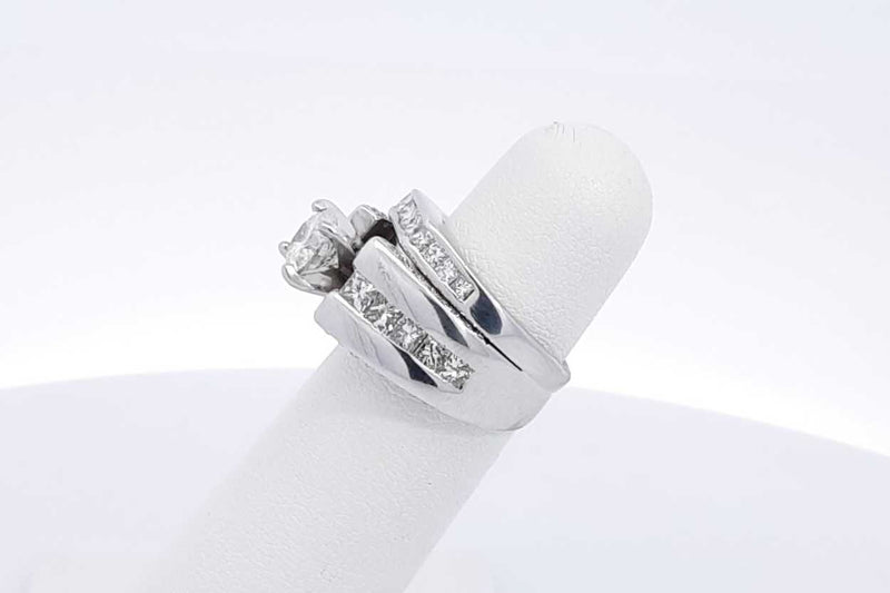 1.47ctw Diamond Ring In 14k White Gold 12 Grams Size 4.5 Eb0225rrxsa