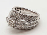 2.19 Cttw Natural Diamonds 14k White Gold 8.0g Ring Size 7 Do1225irxde
