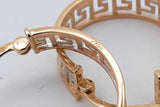18k Yellow Gold Greek Key Hoop Earrings 3 Grams Eb0426oorsa