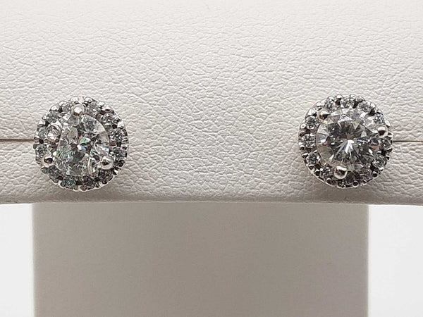 1.20 Cttw Diamonds 14k White Gold 2.2g Stud Earrings Do0525lxzxde