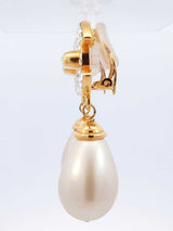 1996 Chanel Gold-tone, Crystal & Faux Pearl Cc Clip-on Earrings  Fw1225irxdu
