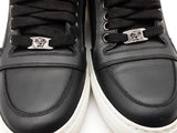 Versace Black Leather High Top Sneakers Size 39 Eb0725oxzde