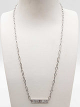0.80 Cttw Lab Grown Diamonds 0.925 Silver 6.7g Bar Pendant Chain 19 In Do0525srde