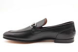 Gucci Jordaan Black Leather Loafers Size 10 Eb0726oxzsa