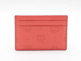 Mcm Ottomar Card Case In Hot Coral Monogram Leather Fw0926rxdu