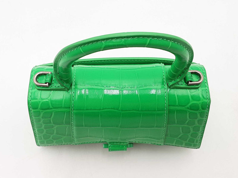Balenciaga Crocodile Embossed Hourglass Green Handbag Sd0925czxsa