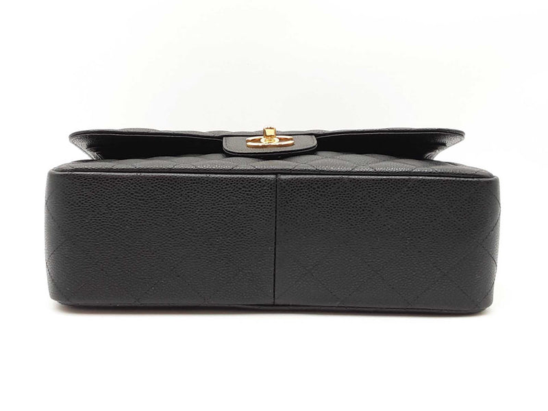 Chanel Jumbo Double Flap Bag In Black Quilted Caviar Leather Fw0725prxzdu