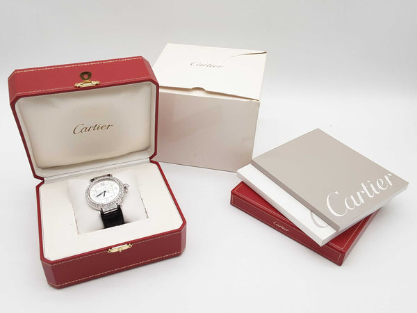 Cartier Pasha De Cartier 42 Diamond Steel Leather Band Watch Do0124lwrxzde