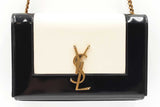 Yves Saint Laurent Small Kate Chain Bag In Alabaster & Black Leather Fw0926ezxdu