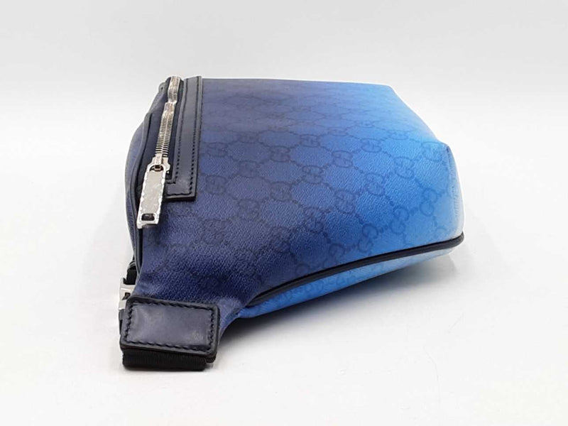 Gucci Chroma Large Belt Bag In Blue Gg Monogram Coated Canvas Fw1025szxdu
