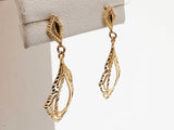 14k Yellow Gold 1.4g Drop Stud Earrings Do0526exde