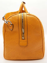 Gucci 625768 Gg Yellow Perforated Leather Weekender Duffle Bag Do1225przde