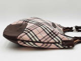 Burberry Blue Label Shoulder Bag In Pink Nova Check & Brown Leather Fw0826lezdu
