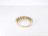 0.63 Cttw Diamond 18k Gold Heart Link Half Eternity Ring 2.2g Size 6 Fw0826oixdu