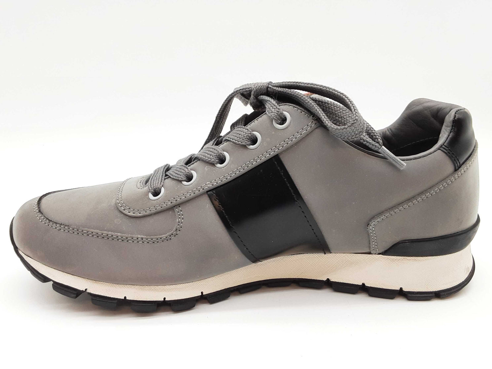 Prada 4e2718 Match Race Reflective Silver Gray Shoes Size Us 6.5 M