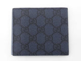 Gucci Bifold Wallet In Gg Supreme Coated Canvas & Dusty Blue Leather Fw0426ozxdu