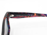 Prada Striped Radica Rectangular Acetate Frame Blue Lens Sunglasses Fw0925crdu