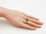 18k Yellow Gold & Black Pearl Asymmetrical Pillars Ring 12.9 Grams Size 4.5 Fw00726lxzxdu