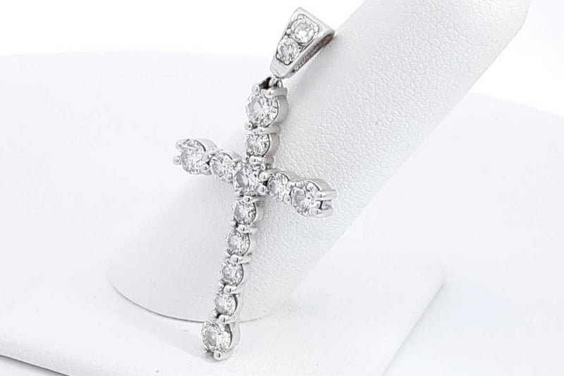 0.46ctw Diamond Cross Pendant In 18k White Gold 4.7 Grams Eb0125orxsa