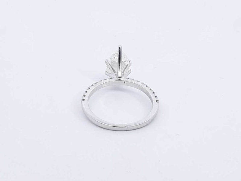 2.01 Cttw Pear-cut Diamond & 14k White Gold Ring Size 6, 2.4 Grams Fw0524owxzdu