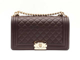Chanel Boy Bag In Dark Brown Quilted Lambskin Fw0725lixzdu