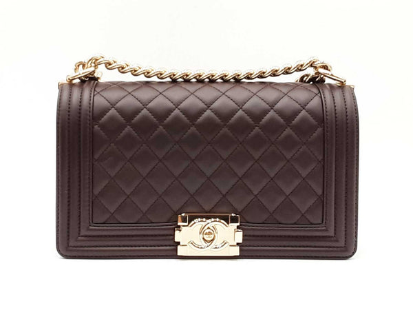 Chanel Boy Bag In Dark Brown Quilted Lambskin Fw0725lixzdu