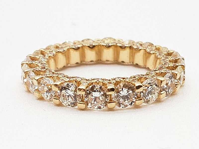 4.53 Cttw Diamonds 14k Yellow Gold 5.9g Eternity Ring Size 6.25 Do0725orxzde
