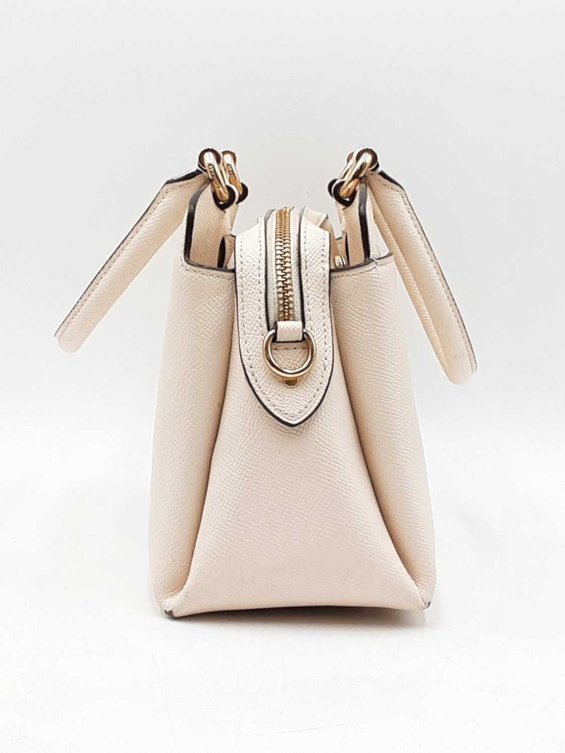 Coach Mini Lillie Carryall Handbag In Ivory Crossgrain Leather Fw0125oxdu