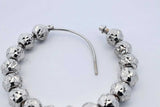 14k White Gold Bead Hoop Earrings 6.9 Grams Eb1024oixsa