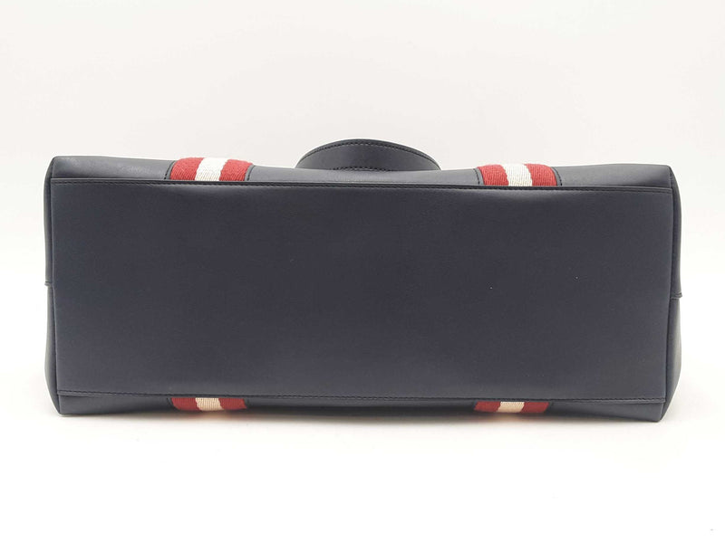 Bally Navy Leather Supra Tote Shoulder Bag Sd0525lrzsa