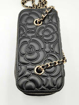 Chanel Camellia Embossed Lambskin Vanity Case With Chain Eb1024orxzdu