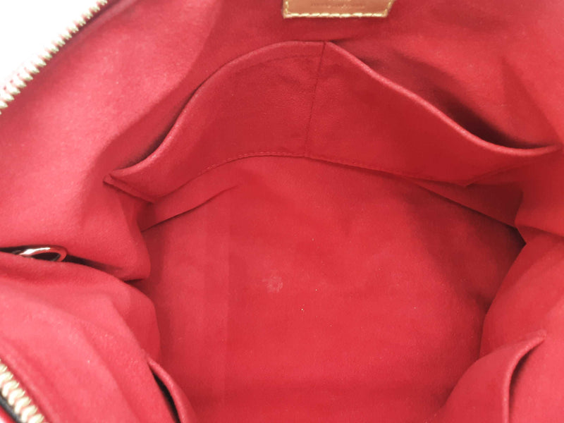 Louis Vuitton Pallas Mm Brown Monogram Cerise Red Handbag Sd0825pzxsa