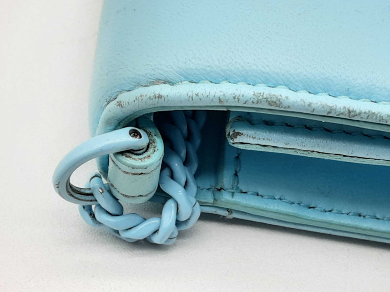 Burberry Lola Cool Sky Blue Quilted Leather Crossbody Clutch Do1224lxzde